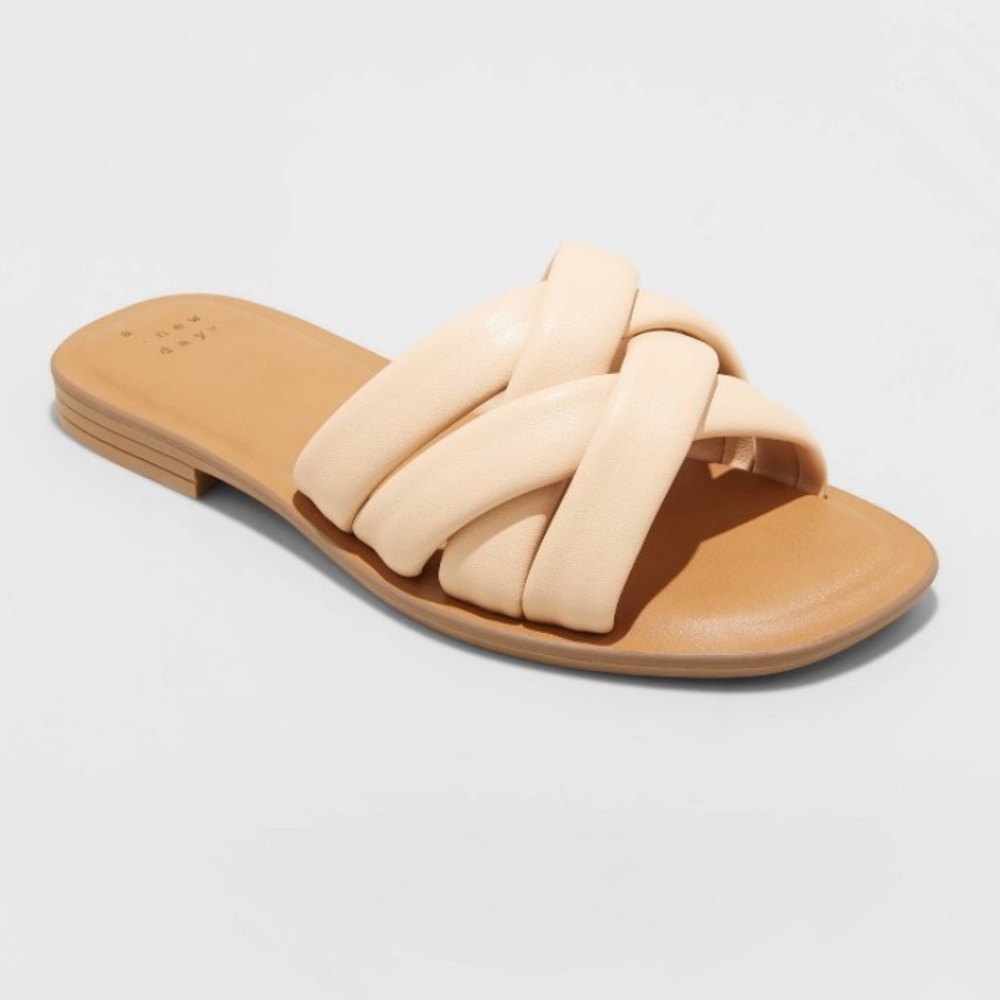 A New Day Rory Padded Slide Sandals - Tan
